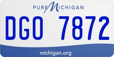 MI license plate DGO7872