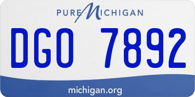 MI license plate DGO7892