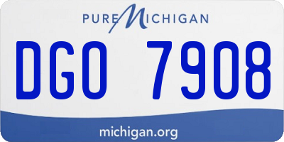 MI license plate DGO7908