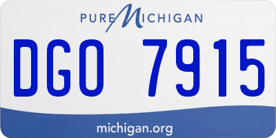 MI license plate DGO7915
