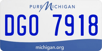 MI license plate DGO7918