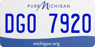 MI license plate DGO7920