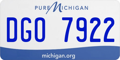 MI license plate DGO7922