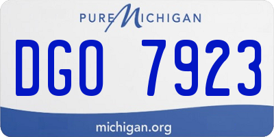 MI license plate DGO7923