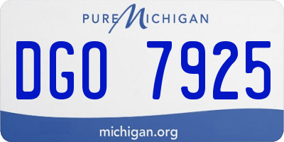 MI license plate DGO7925