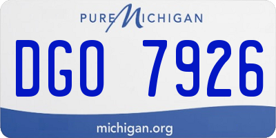 MI license plate DGO7926