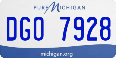 MI license plate DGO7928