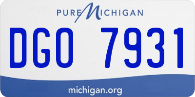 MI license plate DGO7931