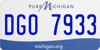MI license plate DGO7933