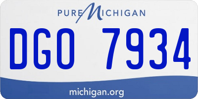 MI license plate DGO7934