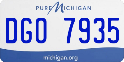 MI license plate DGO7935