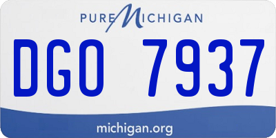 MI license plate DGO7937