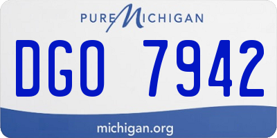 MI license plate DGO7942