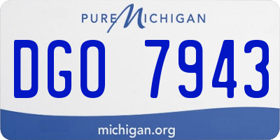 MI license plate DGO7943