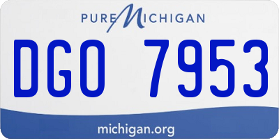MI license plate DGO7953