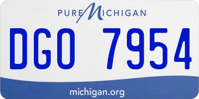 MI license plate DGO7954