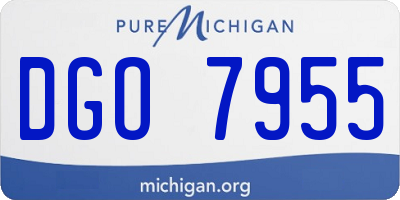 MI license plate DGO7955