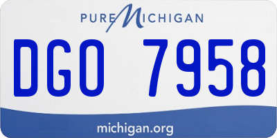 MI license plate DGO7958
