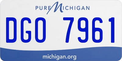 MI license plate DGO7961