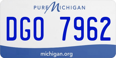 MI license plate DGO7962