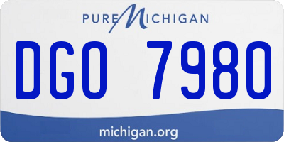 MI license plate DGO7980