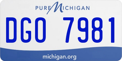 MI license plate DGO7981