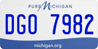 MI license plate DGO7982