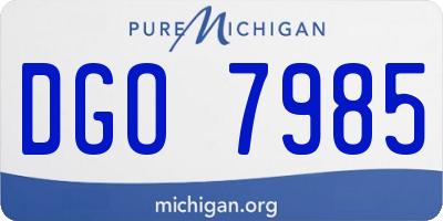 MI license plate DGO7985
