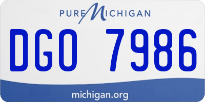 MI license plate DGO7986