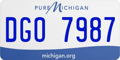 MI license plate DGO7987