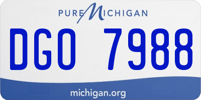 MI license plate DGO7988