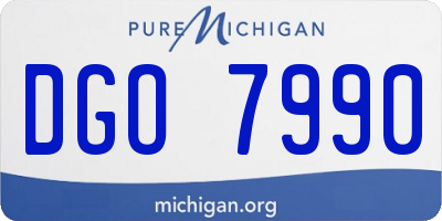 MI license plate DGO7990