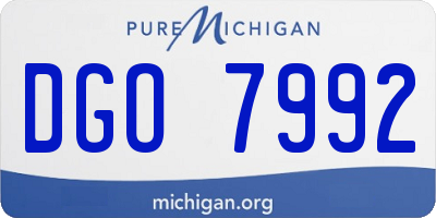 MI license plate DGO7992