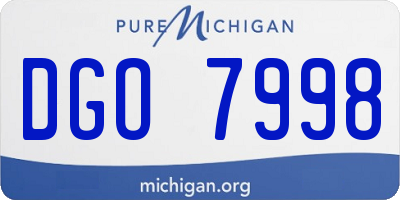 MI license plate DGO7998