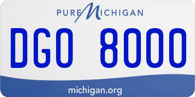MI license plate DGO8000