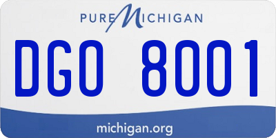 MI license plate DGO8001