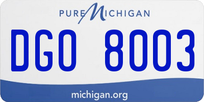 MI license plate DGO8003