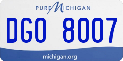 MI license plate DGO8007