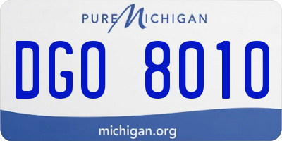 MI license plate DGO8010