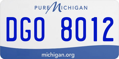 MI license plate DGO8012