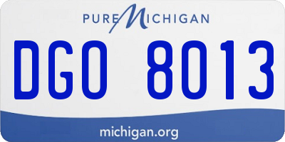 MI license plate DGO8013