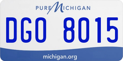 MI license plate DGO8015