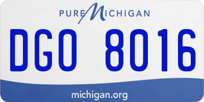 MI license plate DGO8016