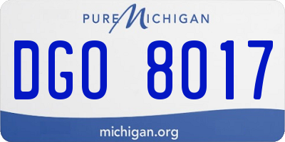 MI license plate DGO8017
