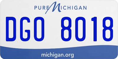 MI license plate DGO8018