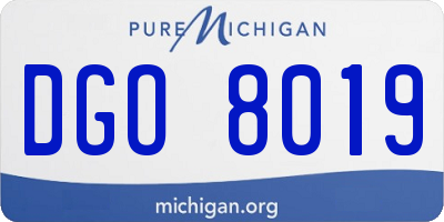 MI license plate DGO8019
