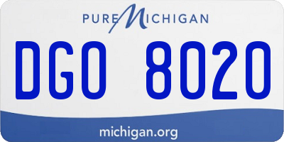 MI license plate DGO8020