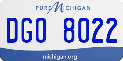 MI license plate DGO8022