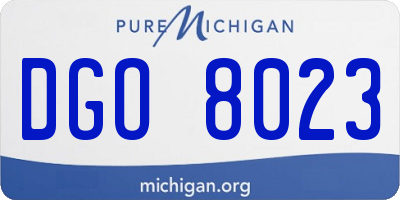 MI license plate DGO8023