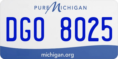MI license plate DGO8025